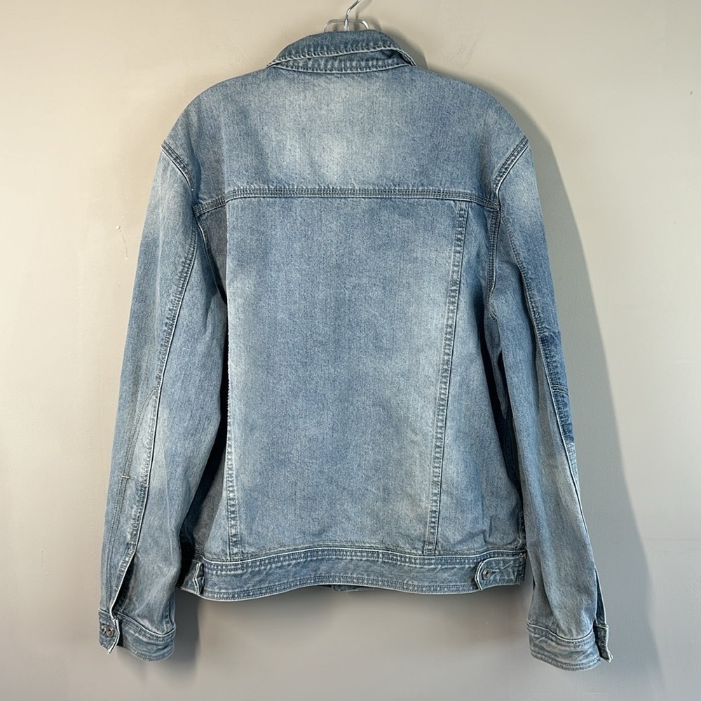 Cr7 Blue Shadow Patch Trucker Jacket Size Xl - image 3